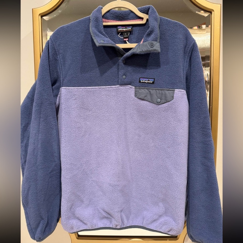 Patagonia Two-Tone Fleece Pullover - Blue and Purple